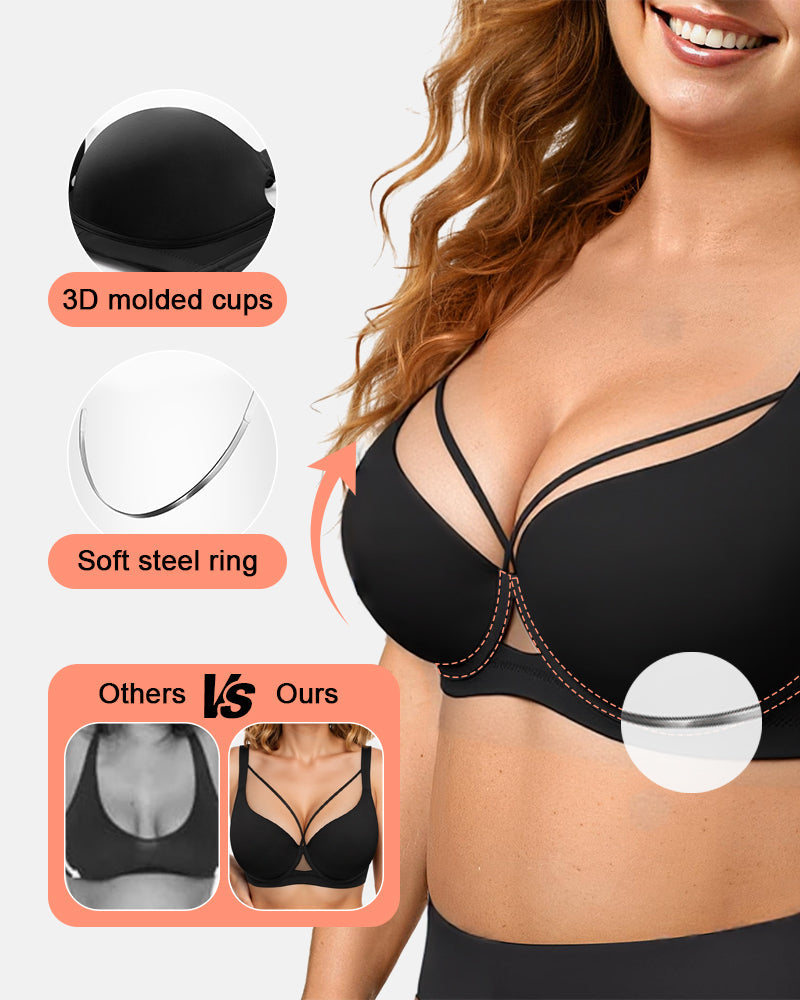 Reggiseno push-up senza cuciture con scollo a V profondo