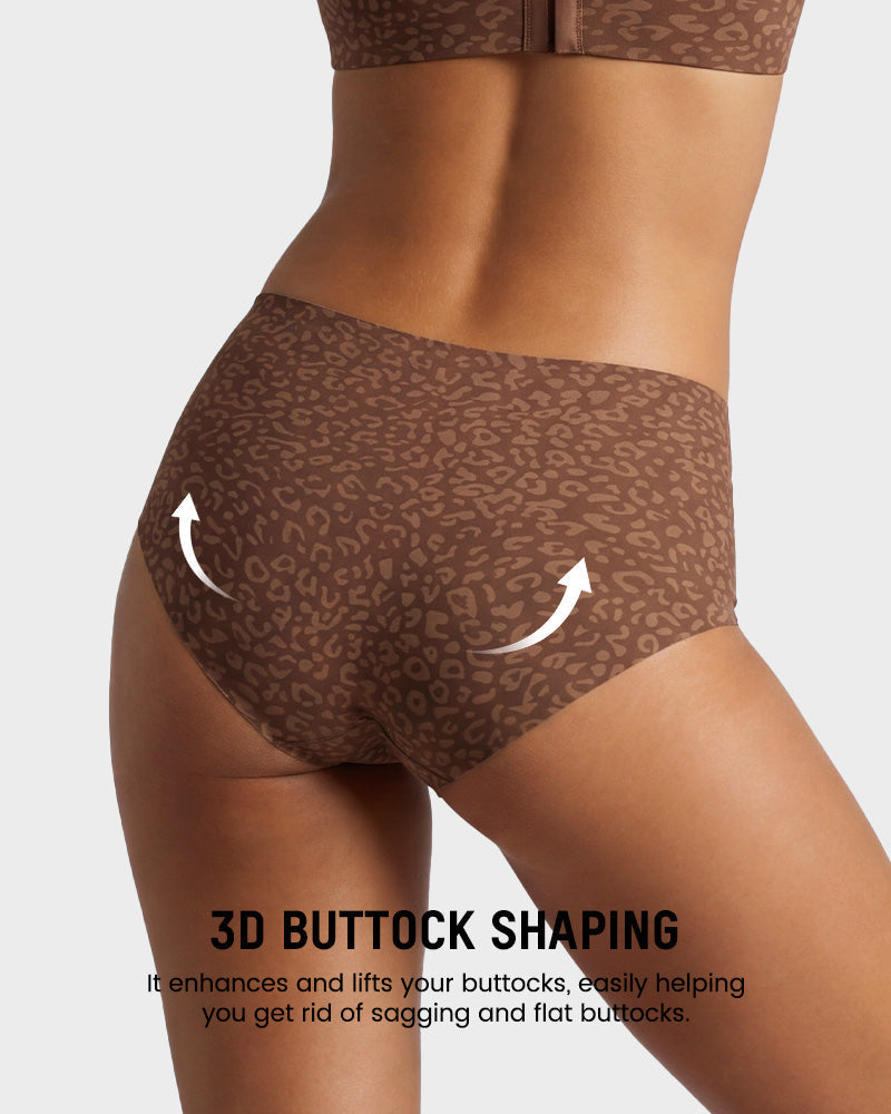 Slip modellanti leopardati senza cuciture a vita alta – confezione da 6