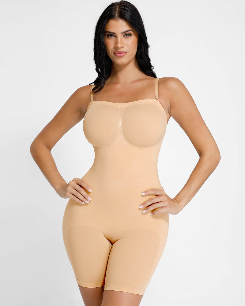Body modellante senza cuciture senza spalline con spalline removibili
