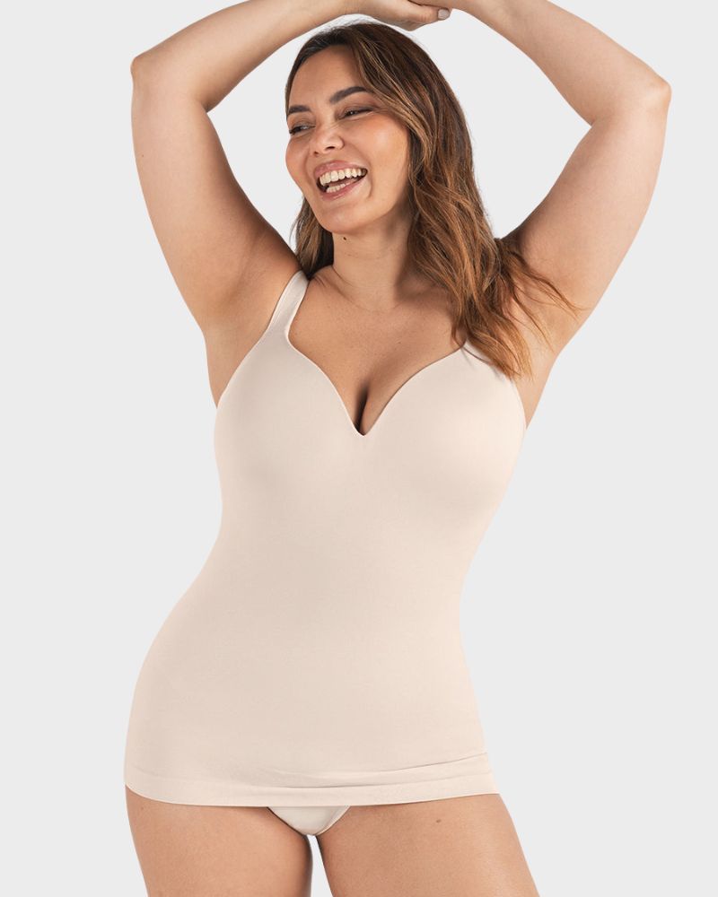 Canotta modellante con scollo a cuore e reggiseno integrato