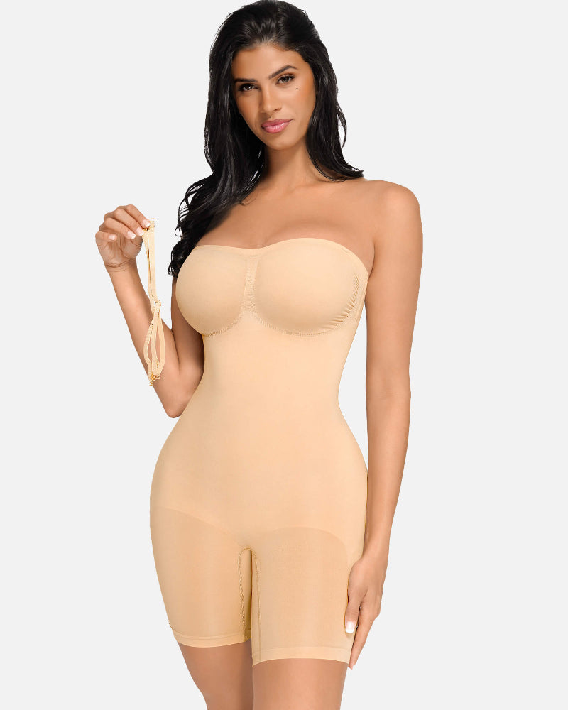 Body modellante senza cuciture senza spalline con spalline removibili