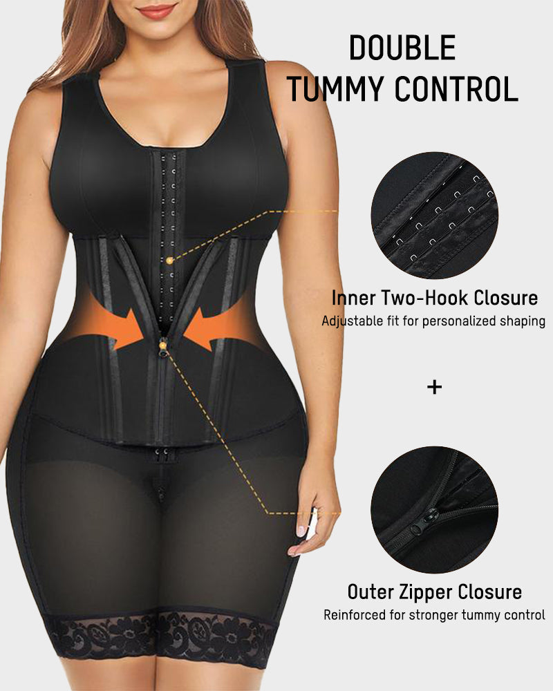 Total body shapewear in Colombiaanse faja-stijl met dubbele buikcontrole