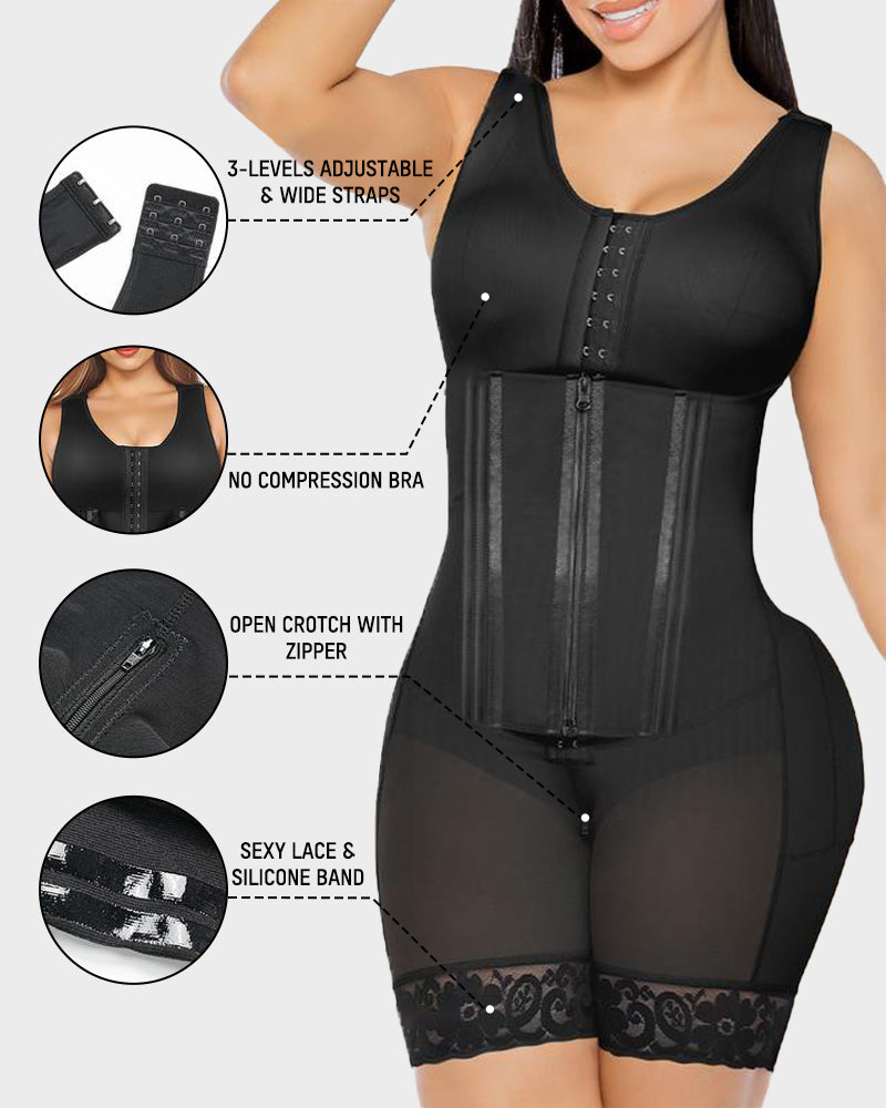 Total body shapewear in Colombiaanse faja-stijl met dubbele buikcontrole