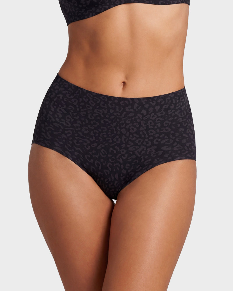 Slip modellanti leopardati senza cuciture a vita alta – confezione da 6