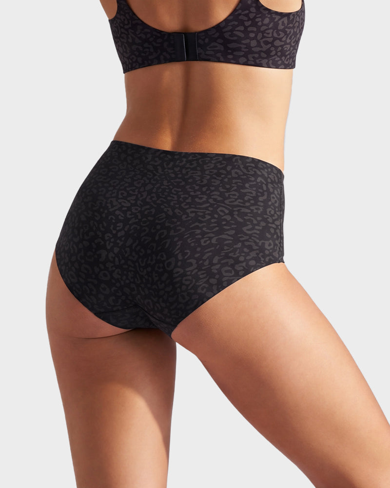 Slip modellanti leopardati senza cuciture a vita alta – confezione da 6