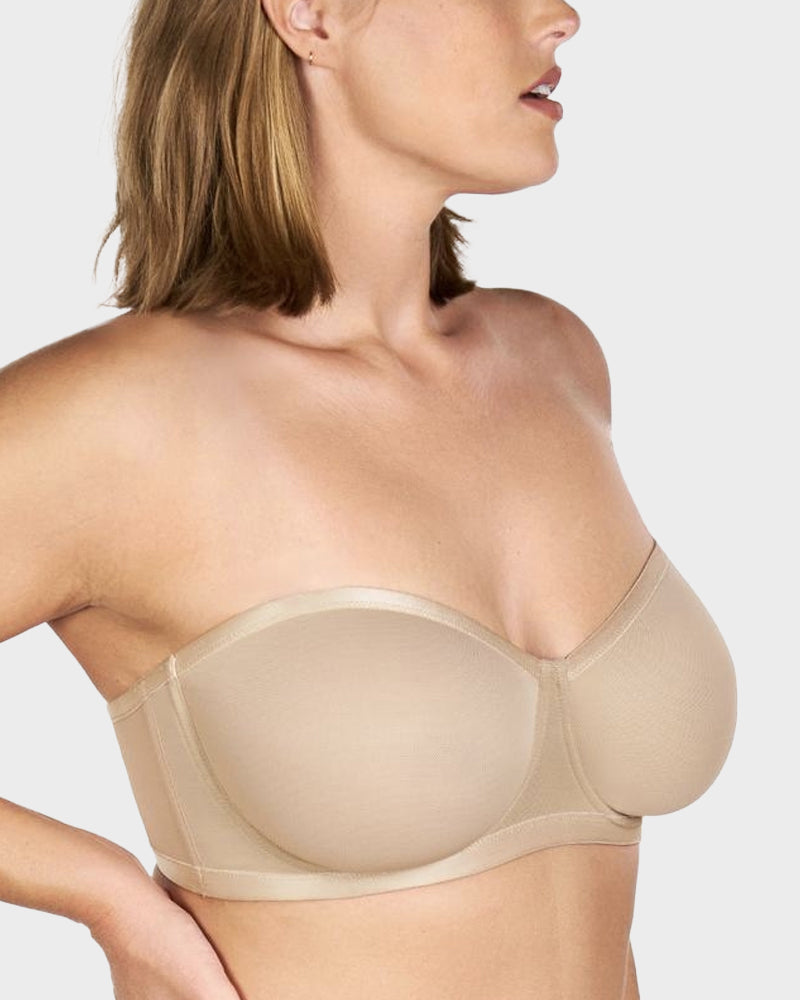 Reggiseno a balconcino senza spalline con ferretto in rete