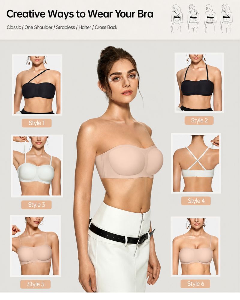 Reggiseno a fascia senza spalline senza cuciture