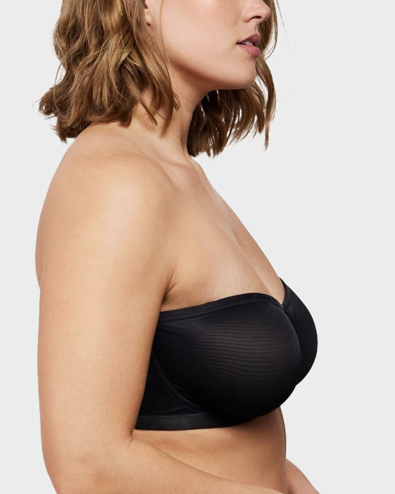 Reggiseno a balconcino senza spalline con ferretto in rete